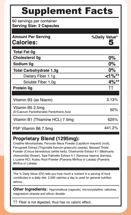GAIN+ Weight Gainer Capsules with Maca, Fenugreek and Creatine for Women