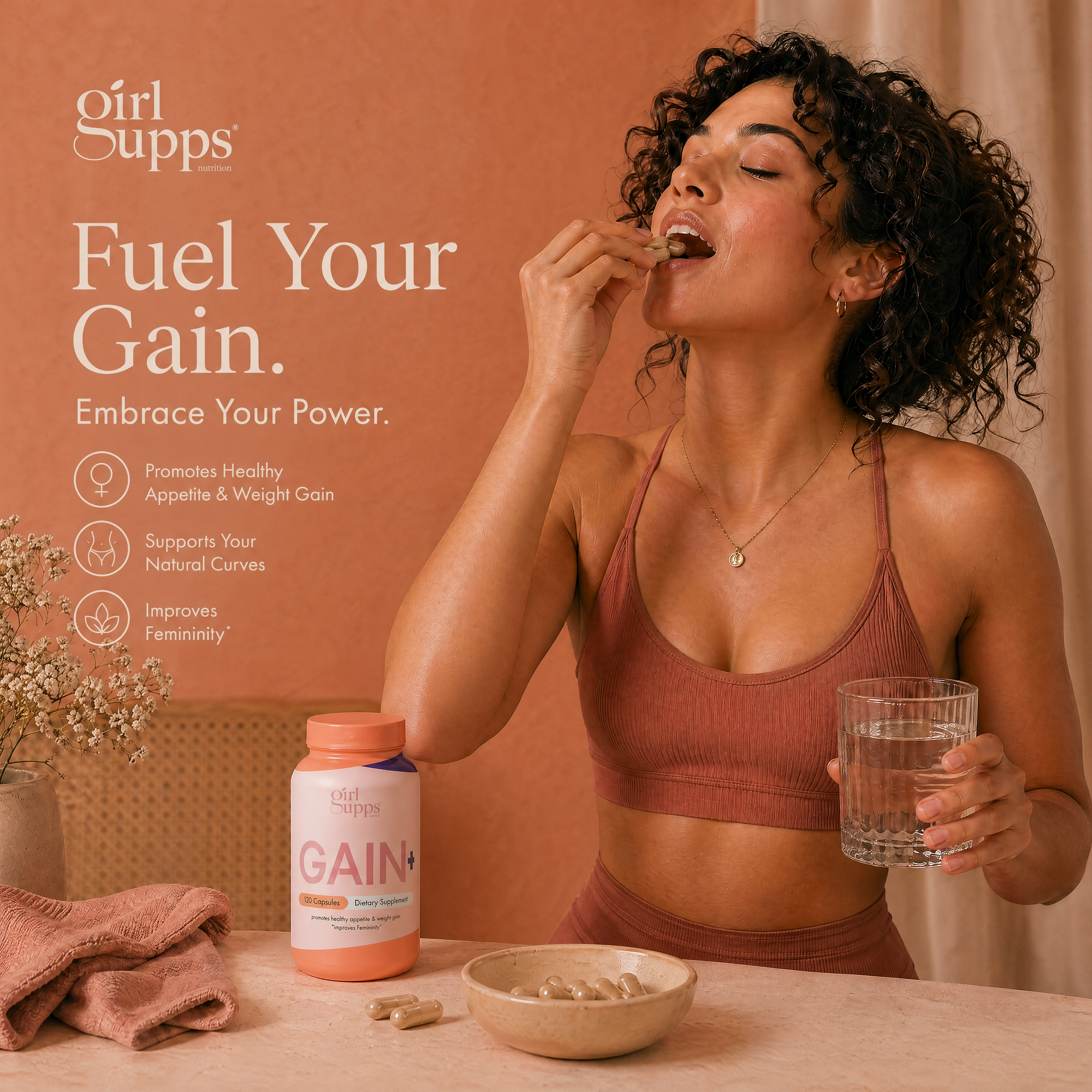 GAIN+ Capsules with Maca, Fenugreek and Creatine for Women